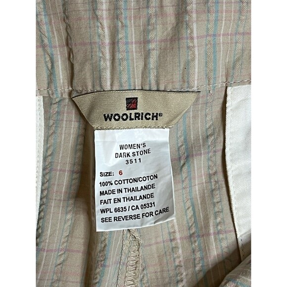 Woolrich Women’s Bermuda Khaki Checkered Shorts Size 6 NWT Pink Blue - Picture 4 of 13